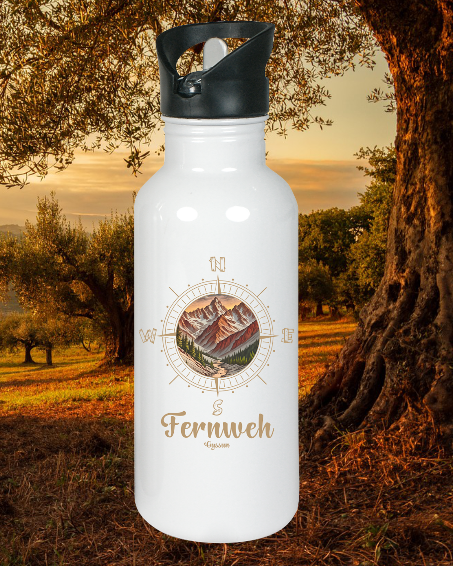 Fernweh - Edelstahl-Trinkflasche - Oyssun