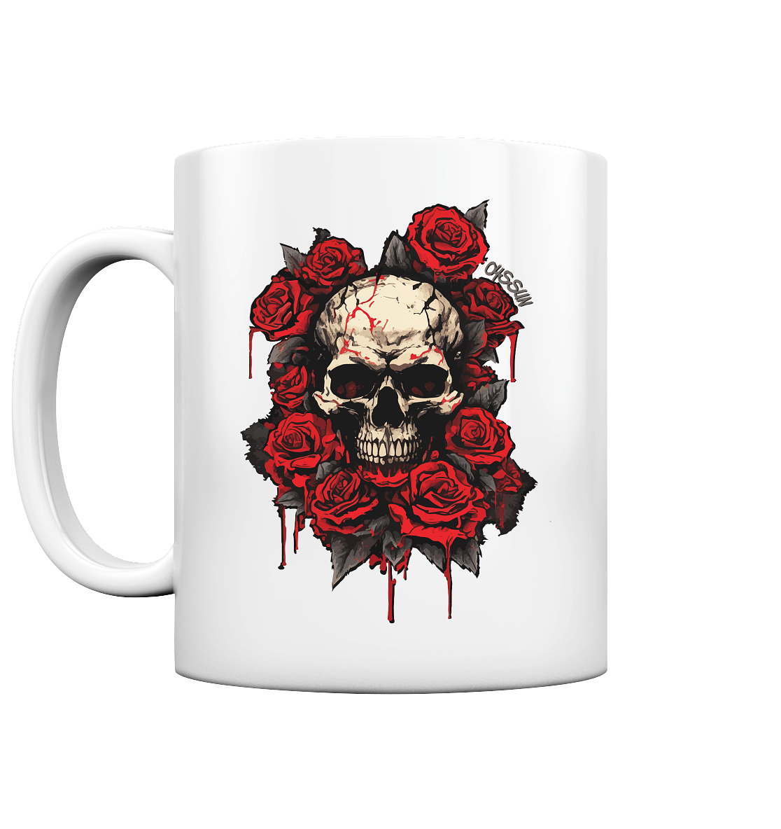 Totenkopf mit Rosen - Tasse - Oyssun