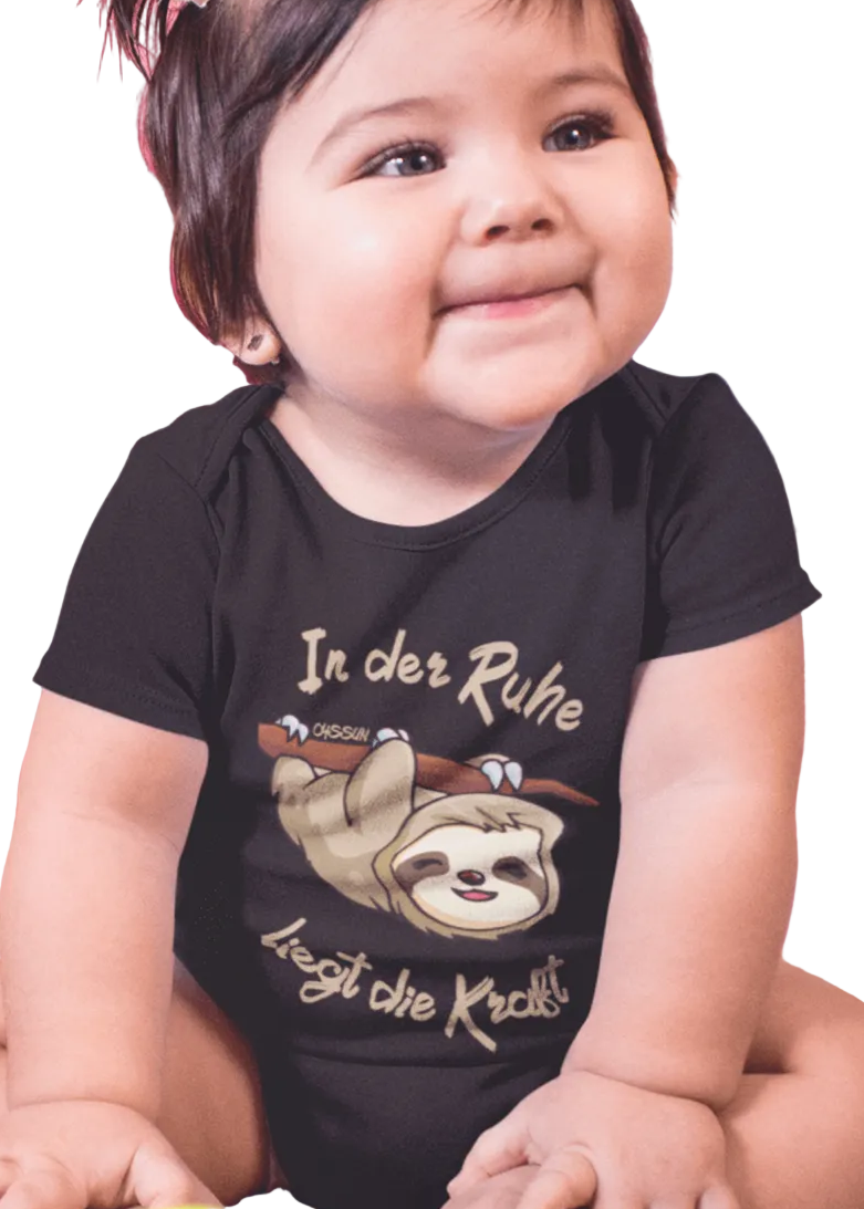 Faultier - In der Ruhe liegt die Kraft - Organic Baby Bodysuit - Oyssun