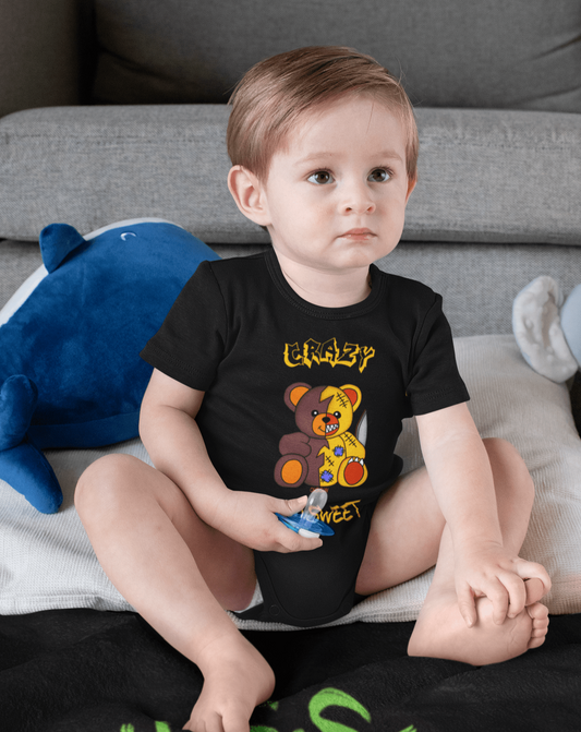 Crazy and Sweet - Bär Carl - Organic Baby Bodysuit - Oyssun