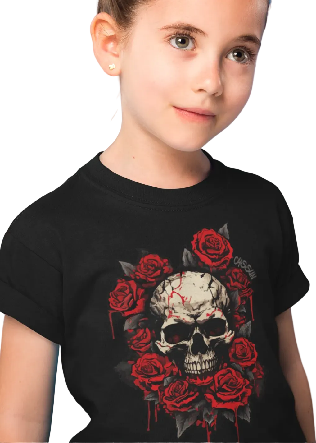 Totenkopf mit Rosen - Kids Premium Shirt - Oyssun