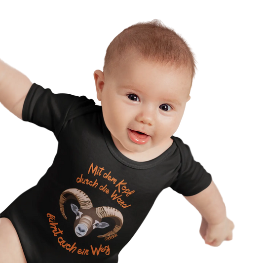 Mit dem Kopf durch die Wand - Führt auch ein Weg - Organic Baby Bodysuit - Oyssun