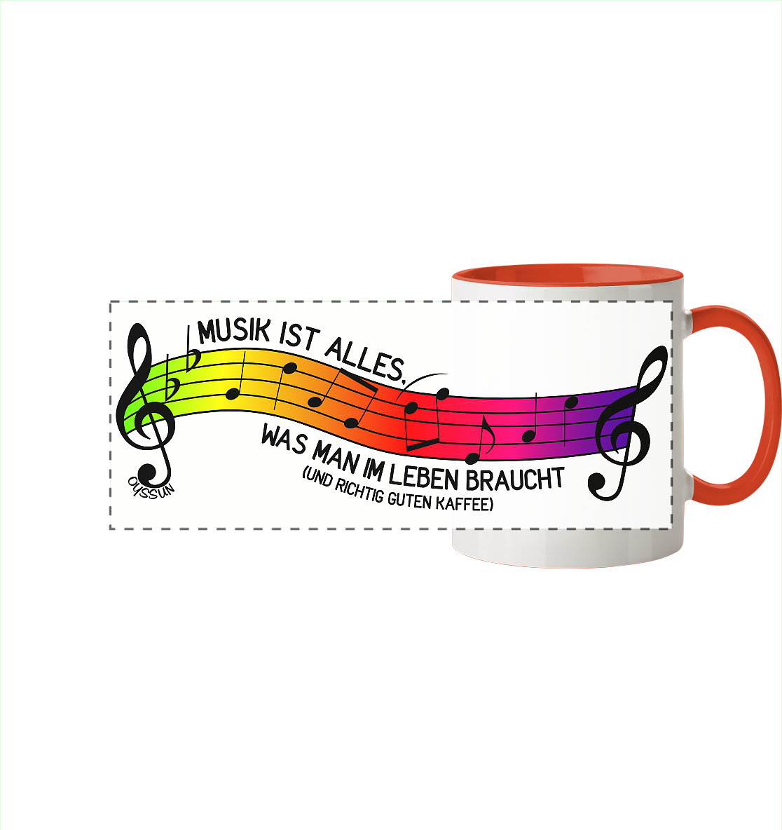 Musik ist alles, was man im Leben braucht - Panorama Tasse (In 6 Farben) - Oyssun