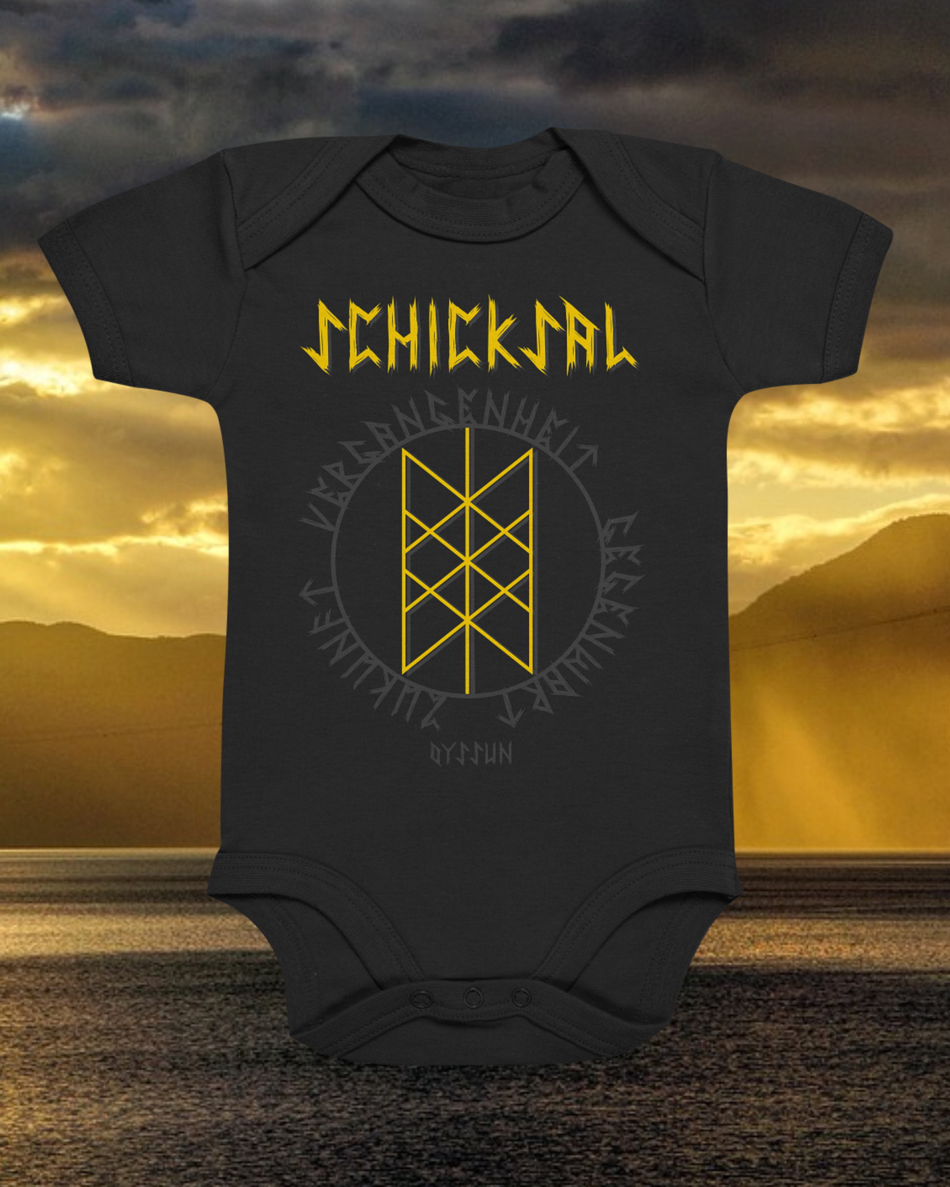 Wyrd Rune - Das Schicksal - Organic Baby Bodysuite - Oyssun