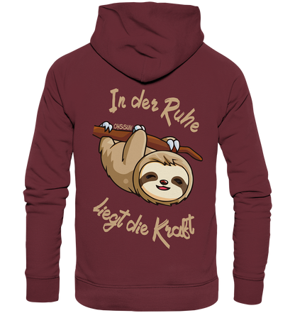 Faultier - In der Ruhe liegt die Kraft - Organic Basic Hoodie