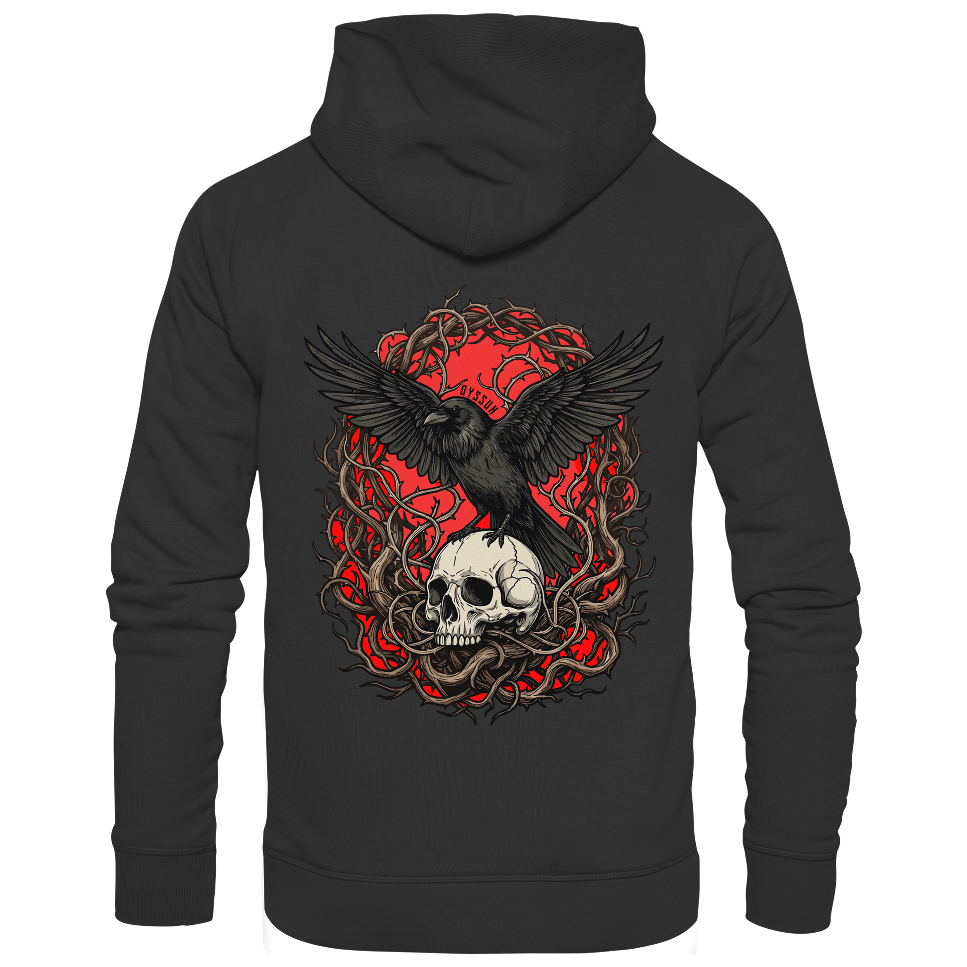 Rabe auf Totenschädel - Organic Basic Hoodie - Oyssun