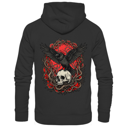 Rabe auf Totenschädel - Organic Basic Hoodie - Oyssun