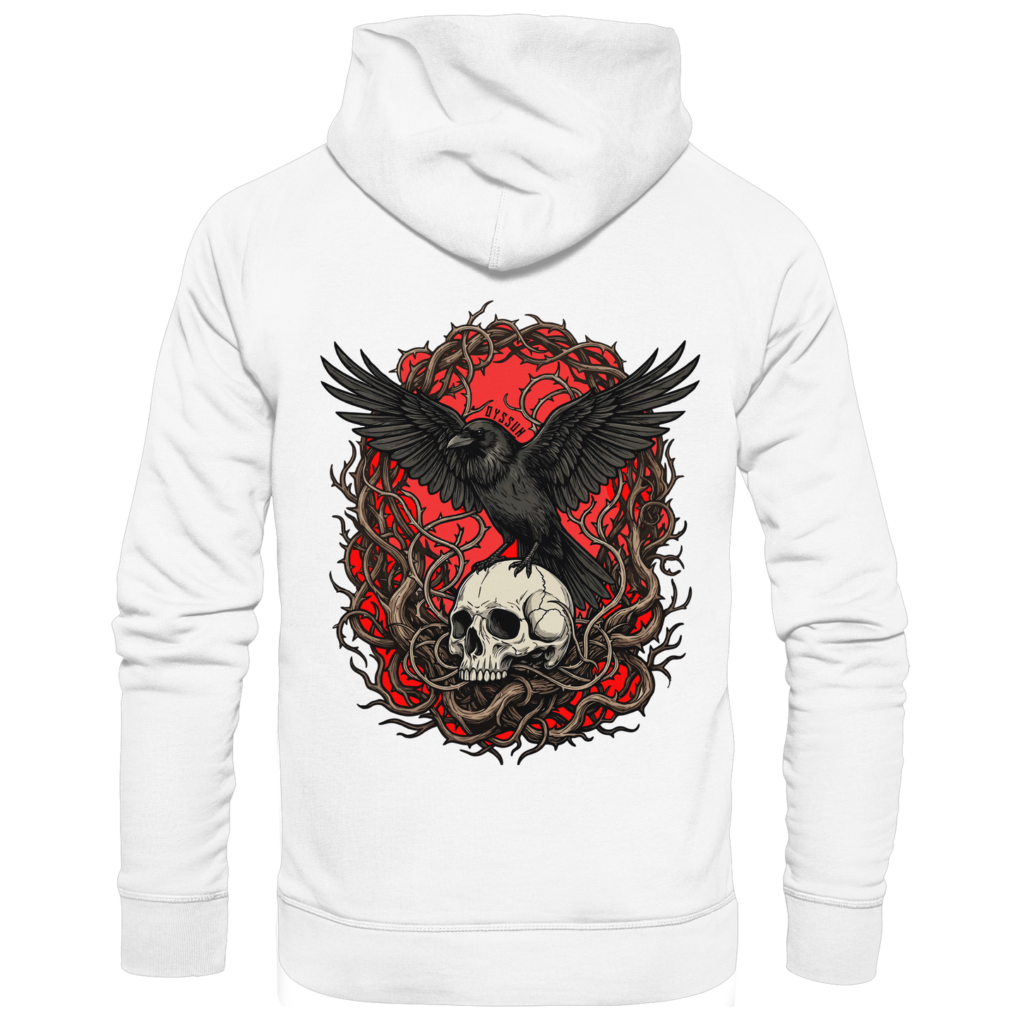 Rabe auf Totenschädel - Organic Basic Hoodie - Oyssun