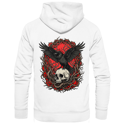 Rabe auf Totenschädel - Organic Basic Hoodie - Oyssun
