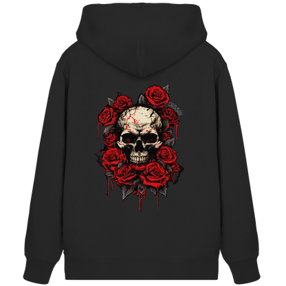 Totenkopf mit Rosen - Organic Zipper