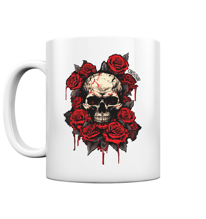 Totenkopf mit Rosen  - Tasse - Oyssun