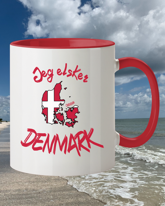 Ich liebe Dänemark - Tasse zweifarbig