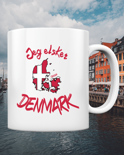 Ich liebe Dänemark - Tasse einfarbig