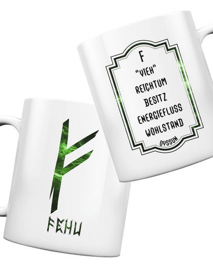 Fehu Rune - Tasse