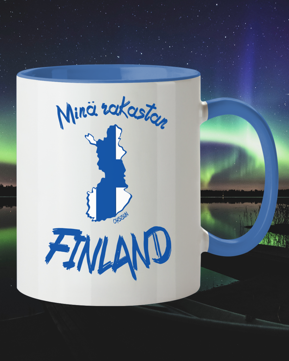 Ich liebe Finnland - Tasse zweifarbig