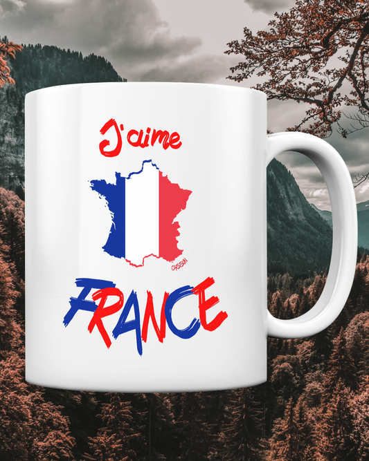 Ich liebe Frankreich - Tasse einfarbig