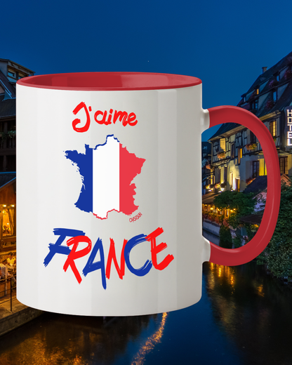 Ich liebe Frankreich - Tasse zweifarbig