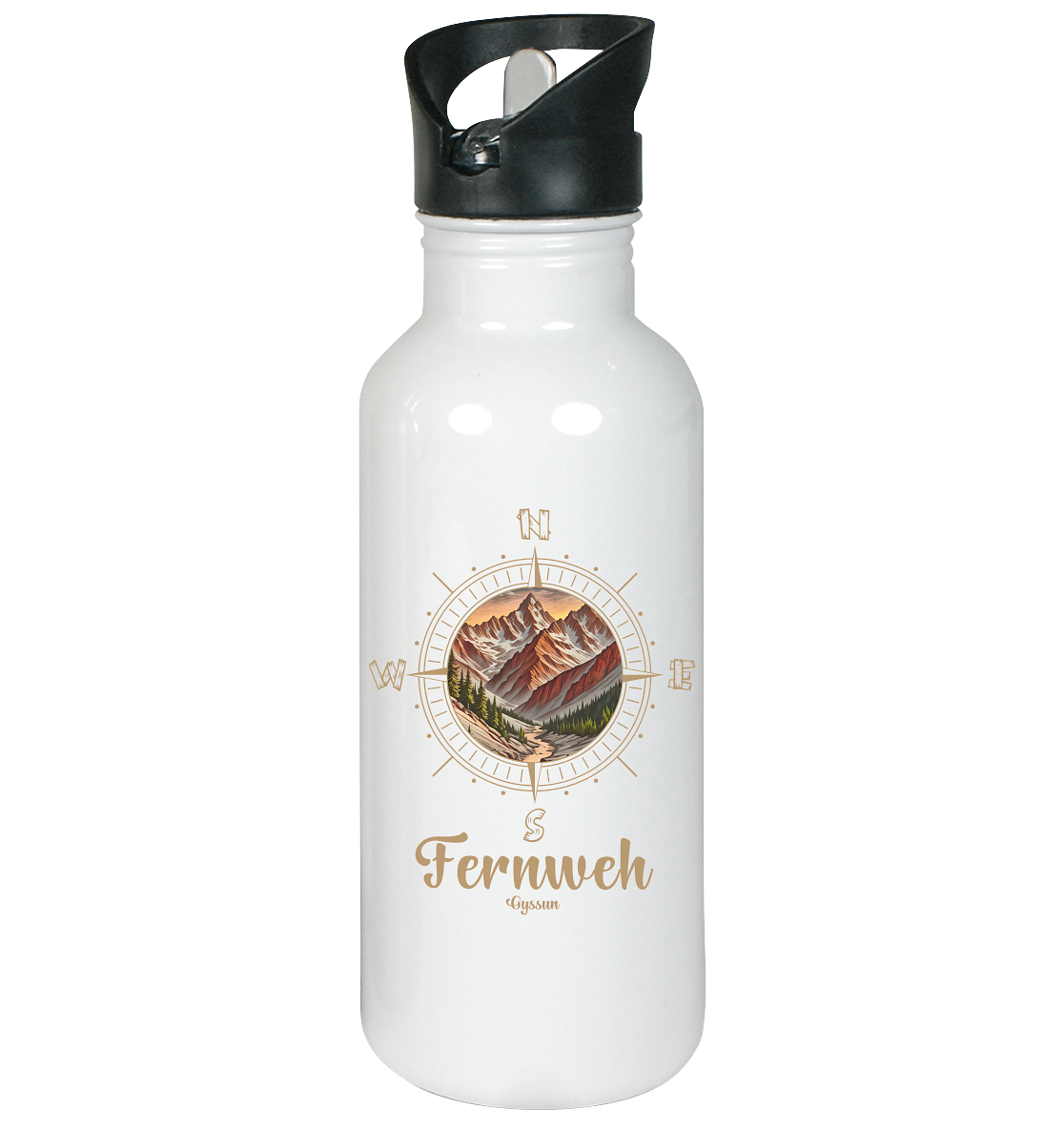 Fernweh - Edelstahl-Trinkflasche