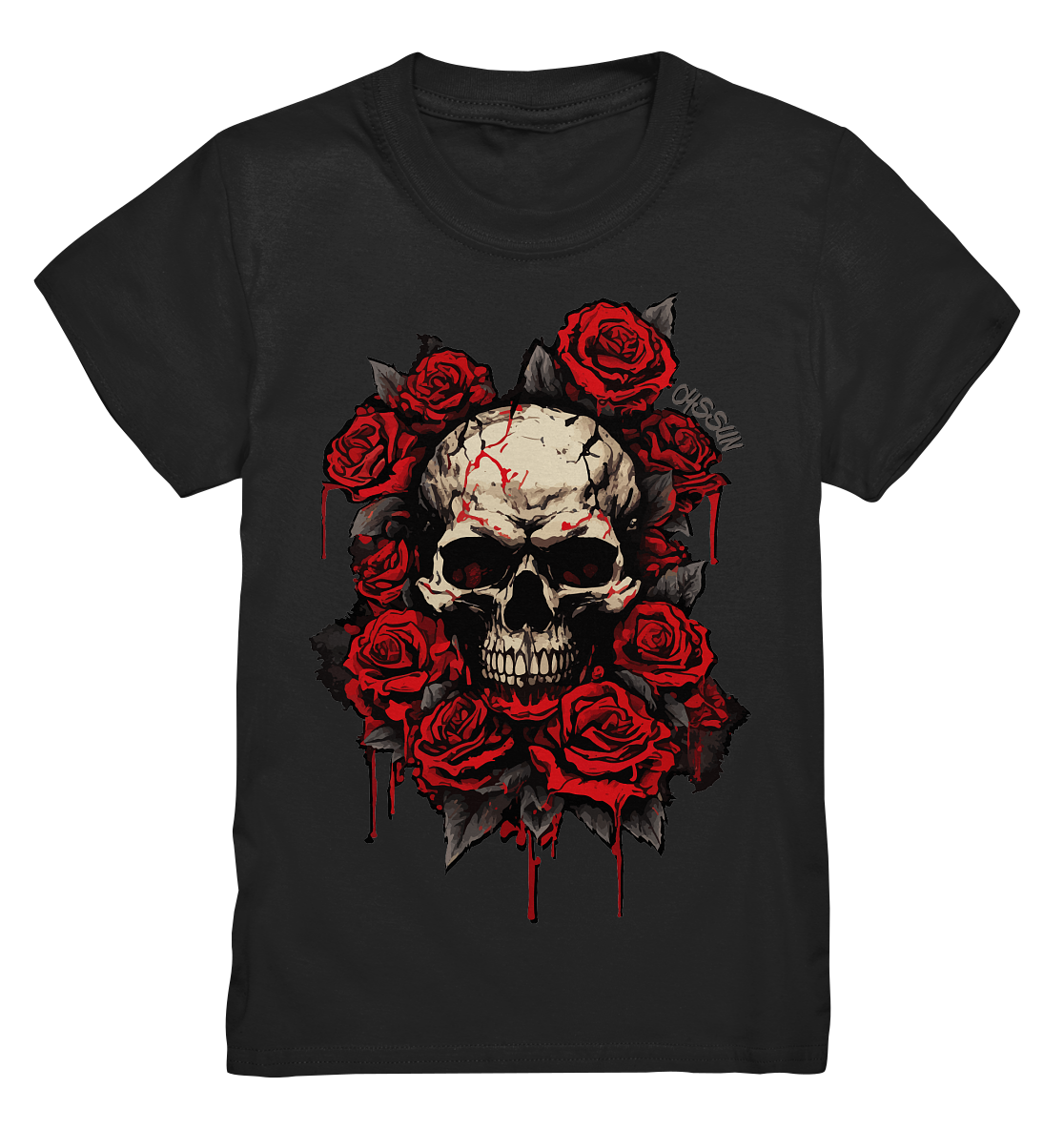 Totenkopf mit Rosen - Kids Premium Shirt