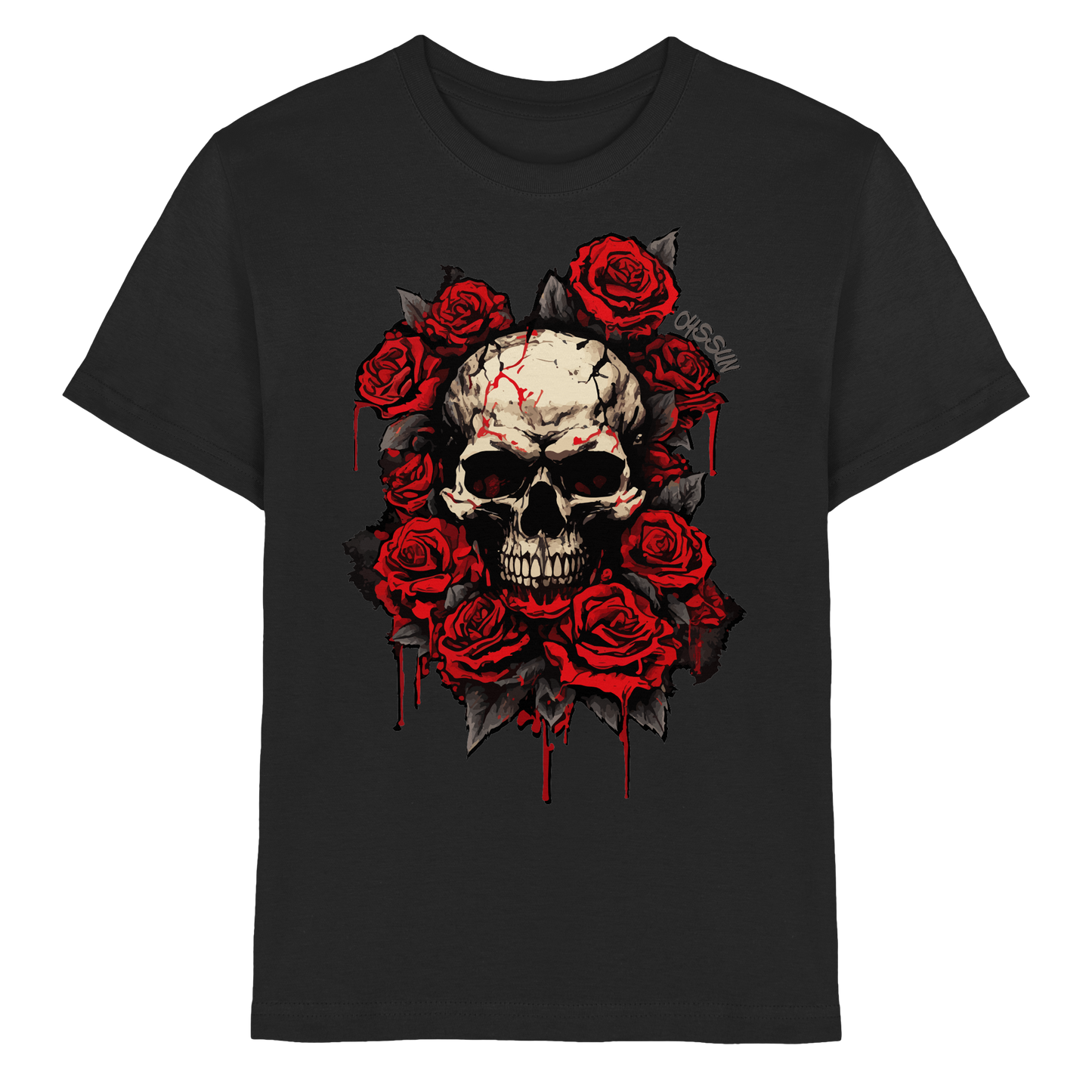 Totenkopf mit Rosen  - Kids Premium Shirt - Oyssun
