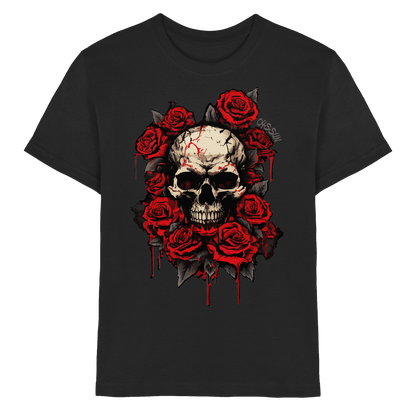 Totenkopf mit Rosen  - Kids Premium Shirt - Oyssun