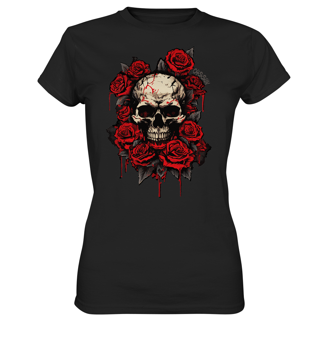 Totenkopf mit Rosen - Ladies Premium Shirt