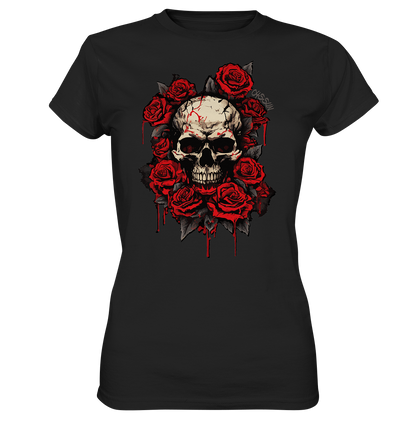 Totenkopf mit Rosen - Ladies Premium Shirt