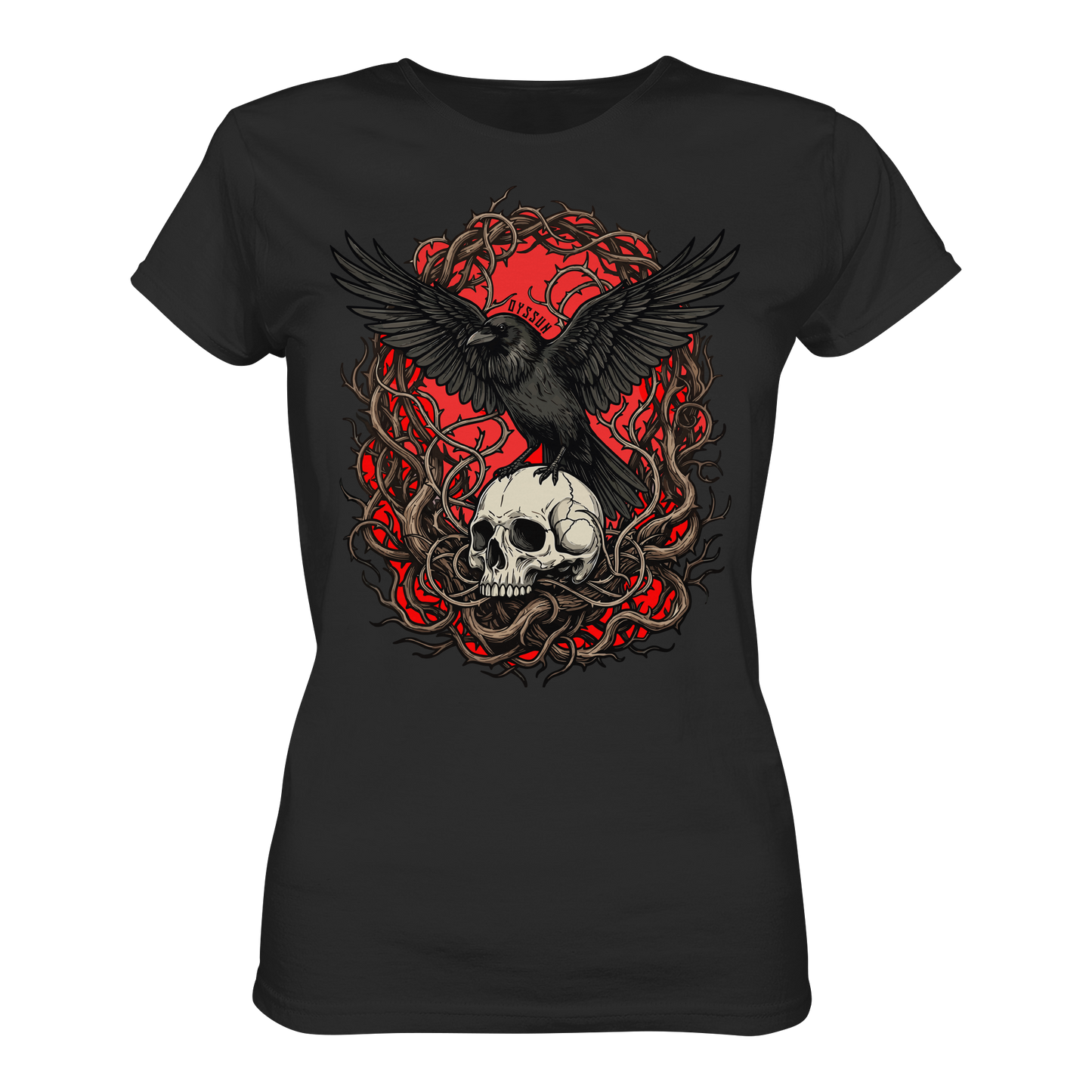 Rabe auf Totenschädel - Ladies Premium Shirt - Oyssun