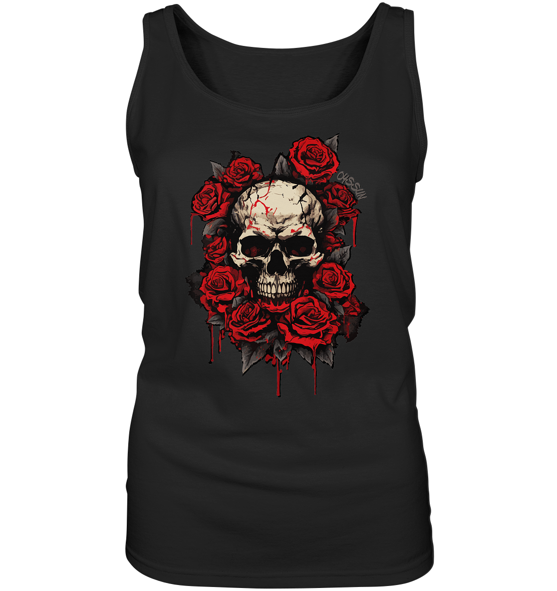 Totenkopf mit Rosen - Ladies Tank-Top