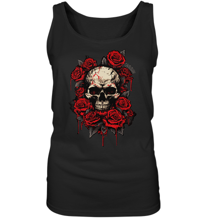 Totenkopf mit Rosen - Ladies Tank-Top