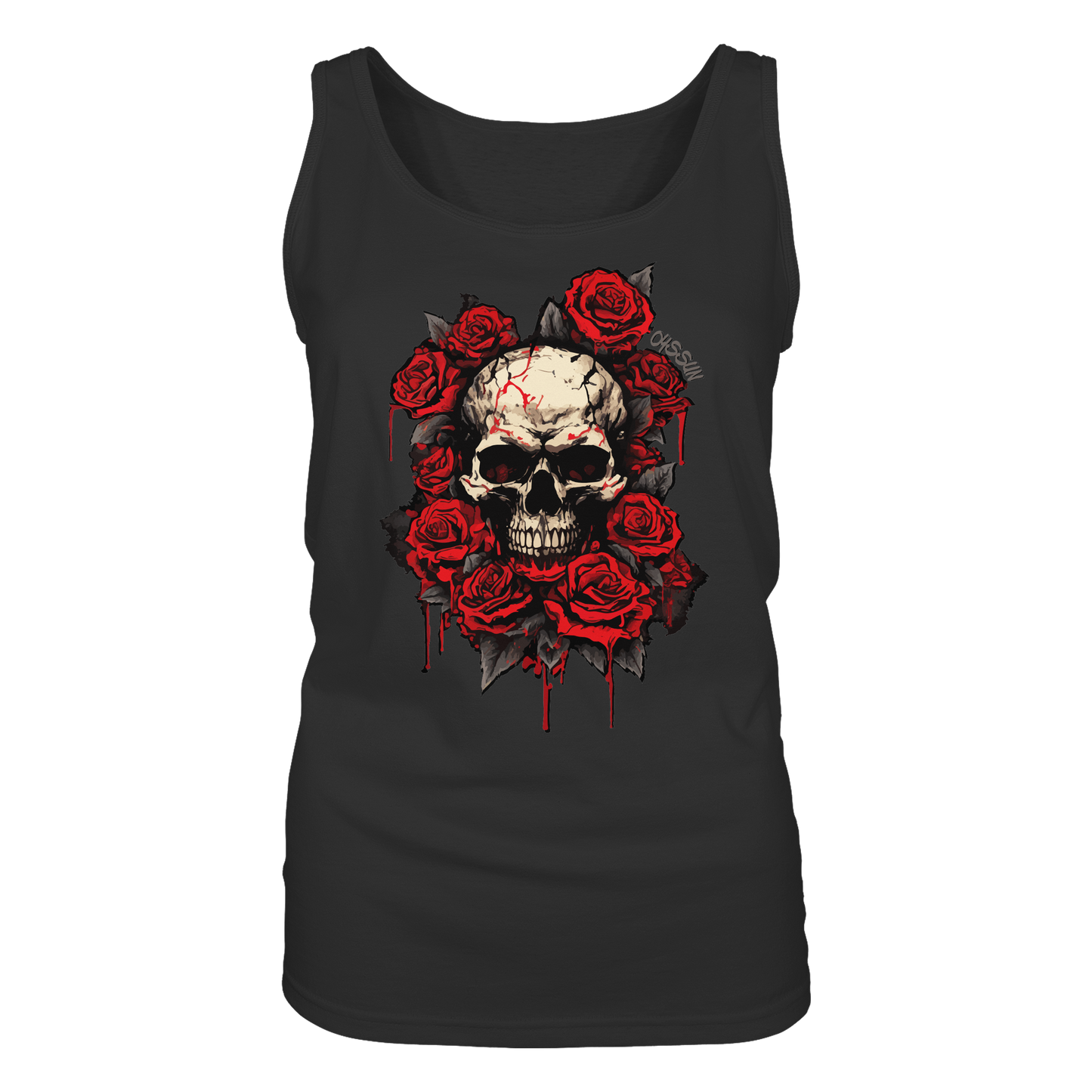 Totenkopf mit Rosen  - Ladies Tank-Top - Oyssun
