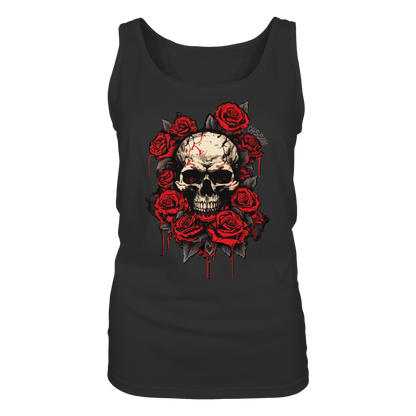 Totenkopf mit Rosen  - Ladies Tank-Top - Oyssun