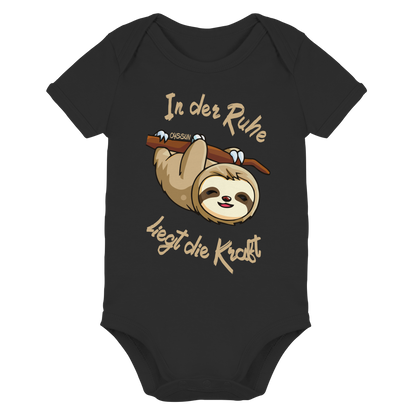 Faultier - In der Ruhe liegt die Kraft - Organic Baby Bodysuit - Oyssun