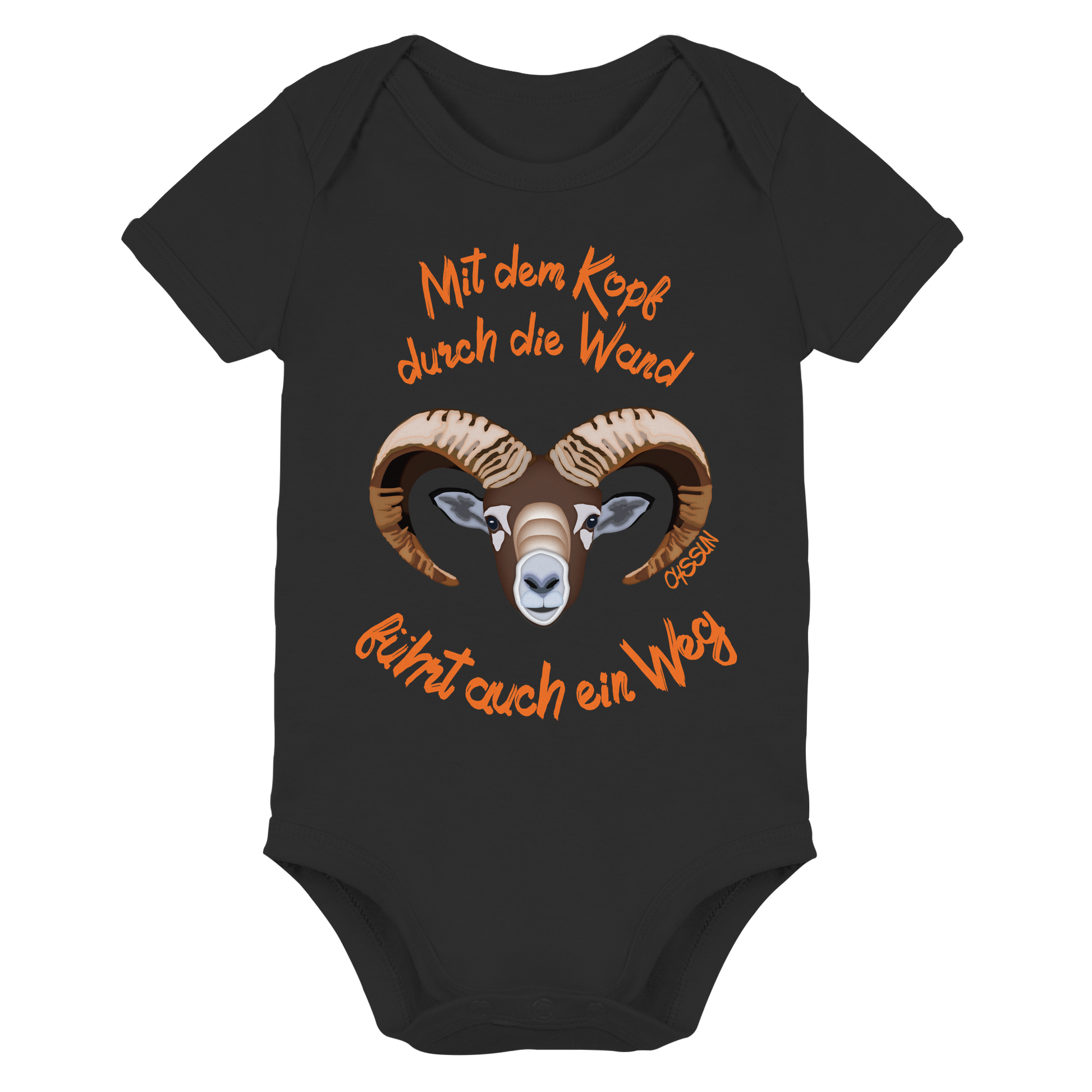 Mit dem Kopf durch die Wand - Führt auch ein Weg - Organic Baby Bodysuit - Oyssun
