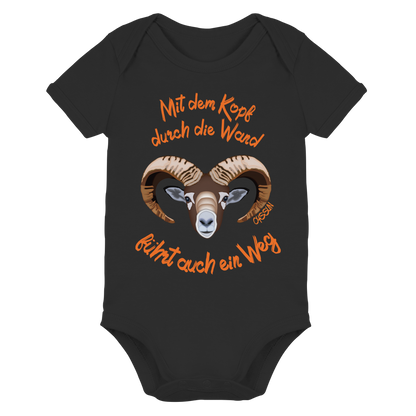 Mit dem Kopf durch die Wand - Führt auch ein Weg - Organic Baby Bodysuit - Oyssun
