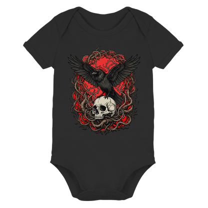 Rabe auf Totenschädel - Organic Baby Bodysuit - Oyssun