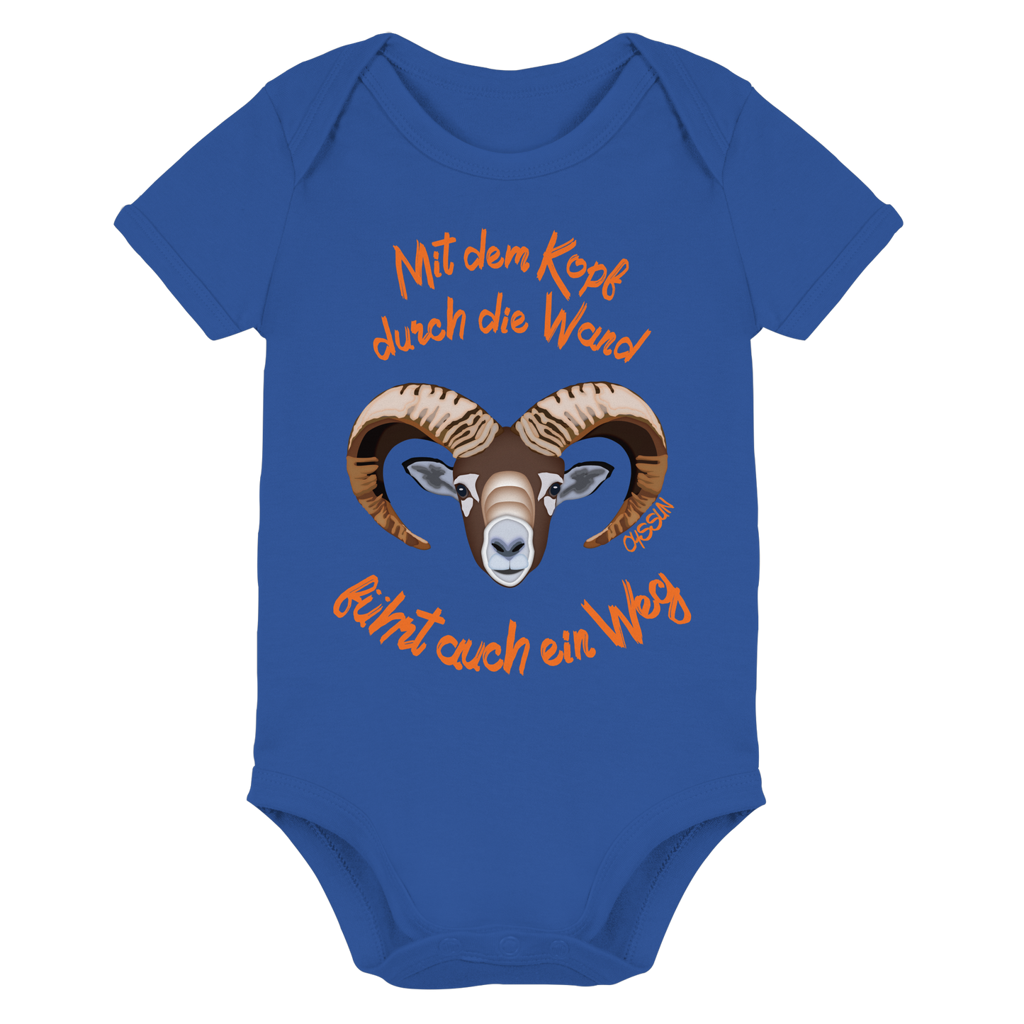 Mit dem Kopf durch die Wand - Führt auch ein Weg - Organic Baby Bodysuit - Oyssun