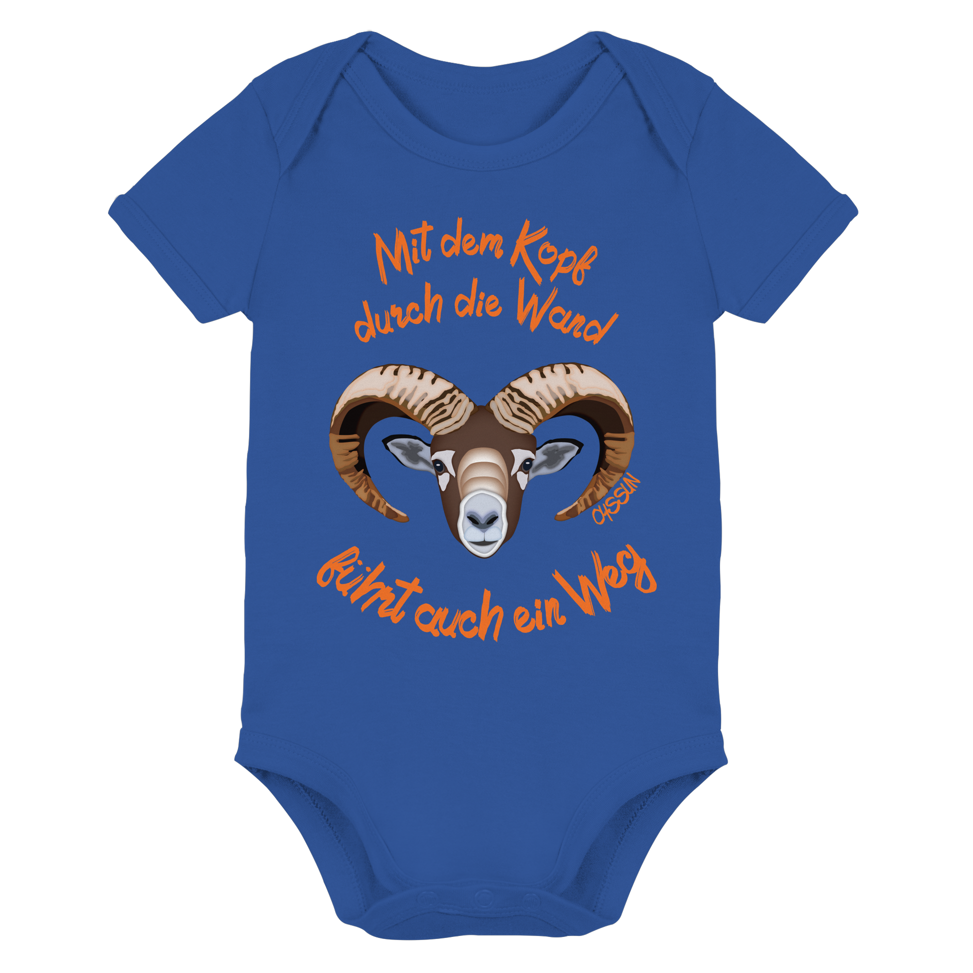 Mit dem Kopf durch die Wand - Führt auch ein Weg - Organic Baby Bodysuit - Oyssun