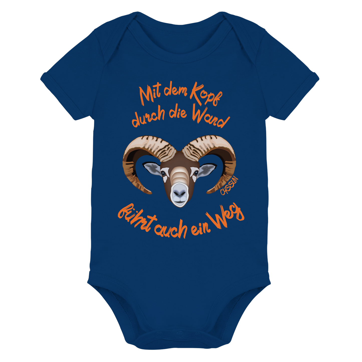 Mit dem Kopf durch die Wand - Führt auch ein Weg - Organic Baby Bodysuit - Oyssun