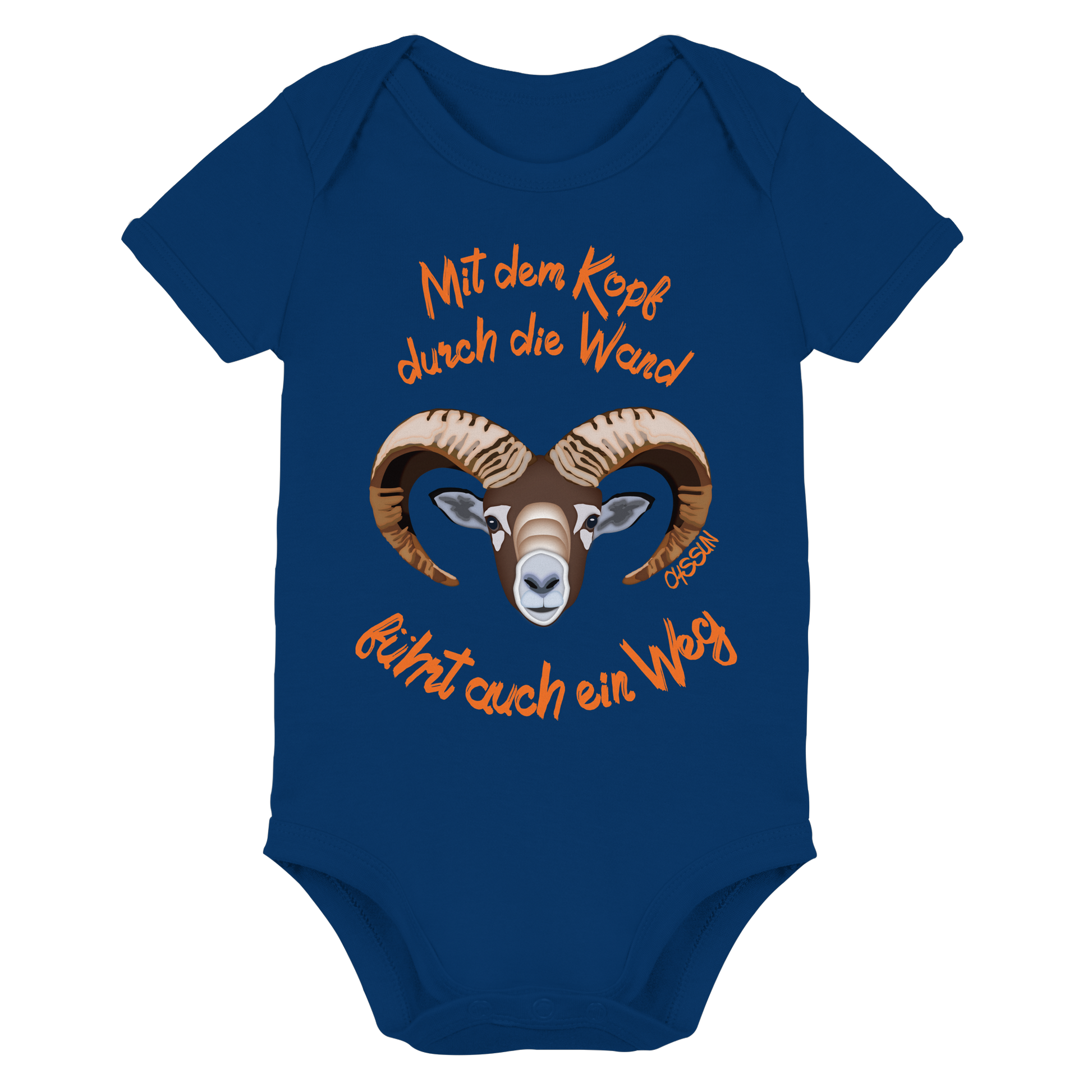 Mit dem Kopf durch die Wand - Führt auch ein Weg - Organic Baby Bodysuit - Oyssun