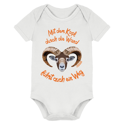 Mit dem Kopf durch die Wand - Führt auch ein Weg - Organic Baby Bodysuit - Oyssun