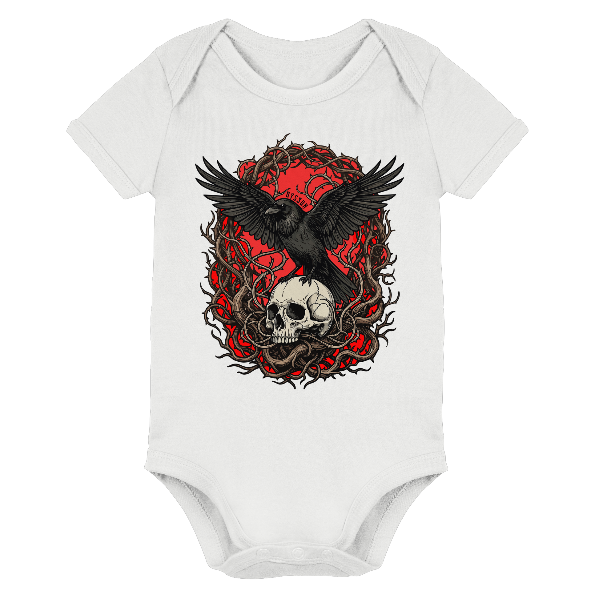 Rabe auf Totenschädel - Organic Baby Bodysuit - Oyssun