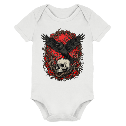 Rabe auf Totenschädel - Organic Baby Bodysuit - Oyssun