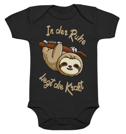 Sloth - There is strength in calmness - Organic Baby Bodysuite