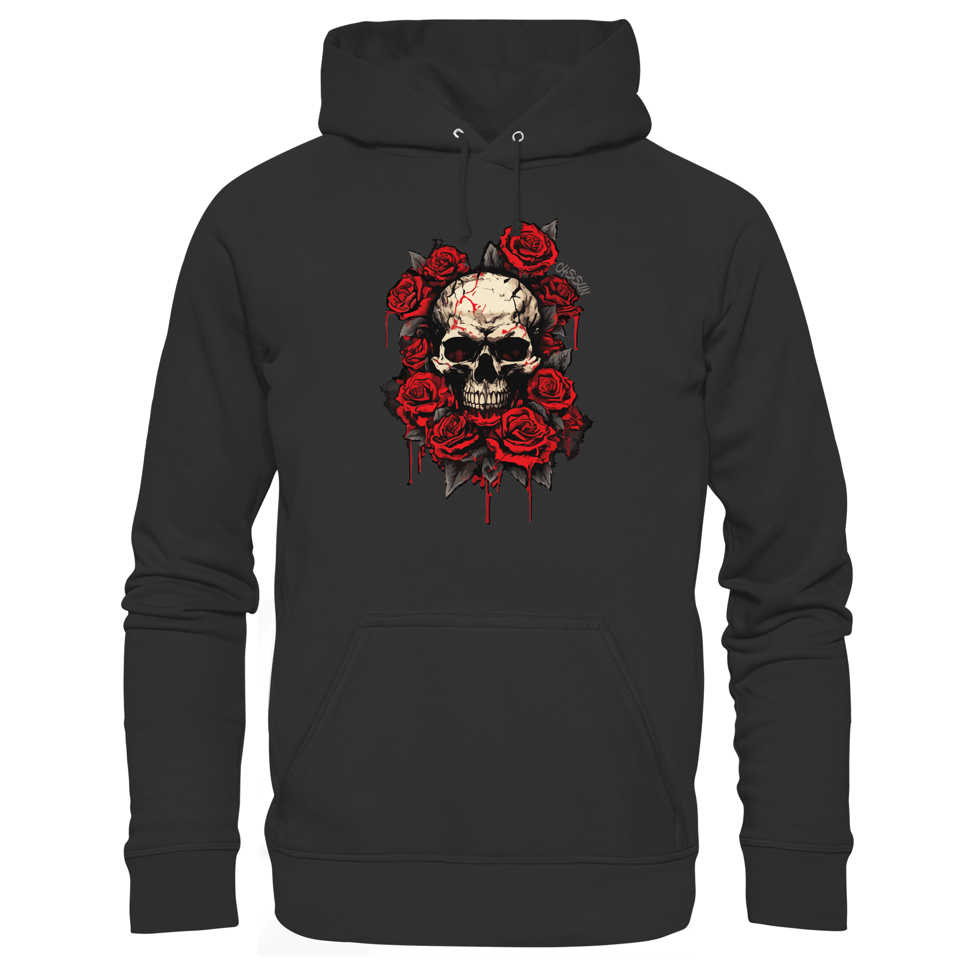 Totenkopf mit Rosen  - Organic Basic Hoodie - Oyssun