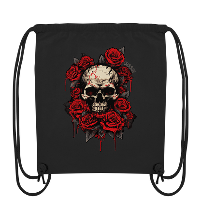 Totenkopf mit Rosen - Organic Gym-Bag