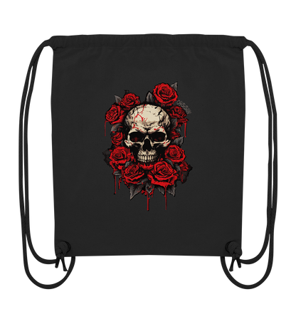 Totenkopf mit Rosen  - Organic Gym-Bag - Oyssun