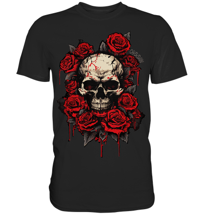 Totenkopf mit Rosen - Premium Shirt