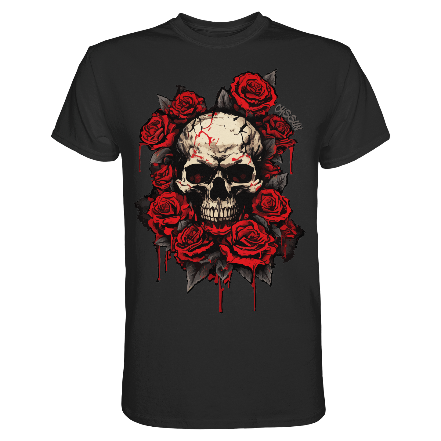 Totenkopf mit Rosen  - Premium Shirt - Oyssun