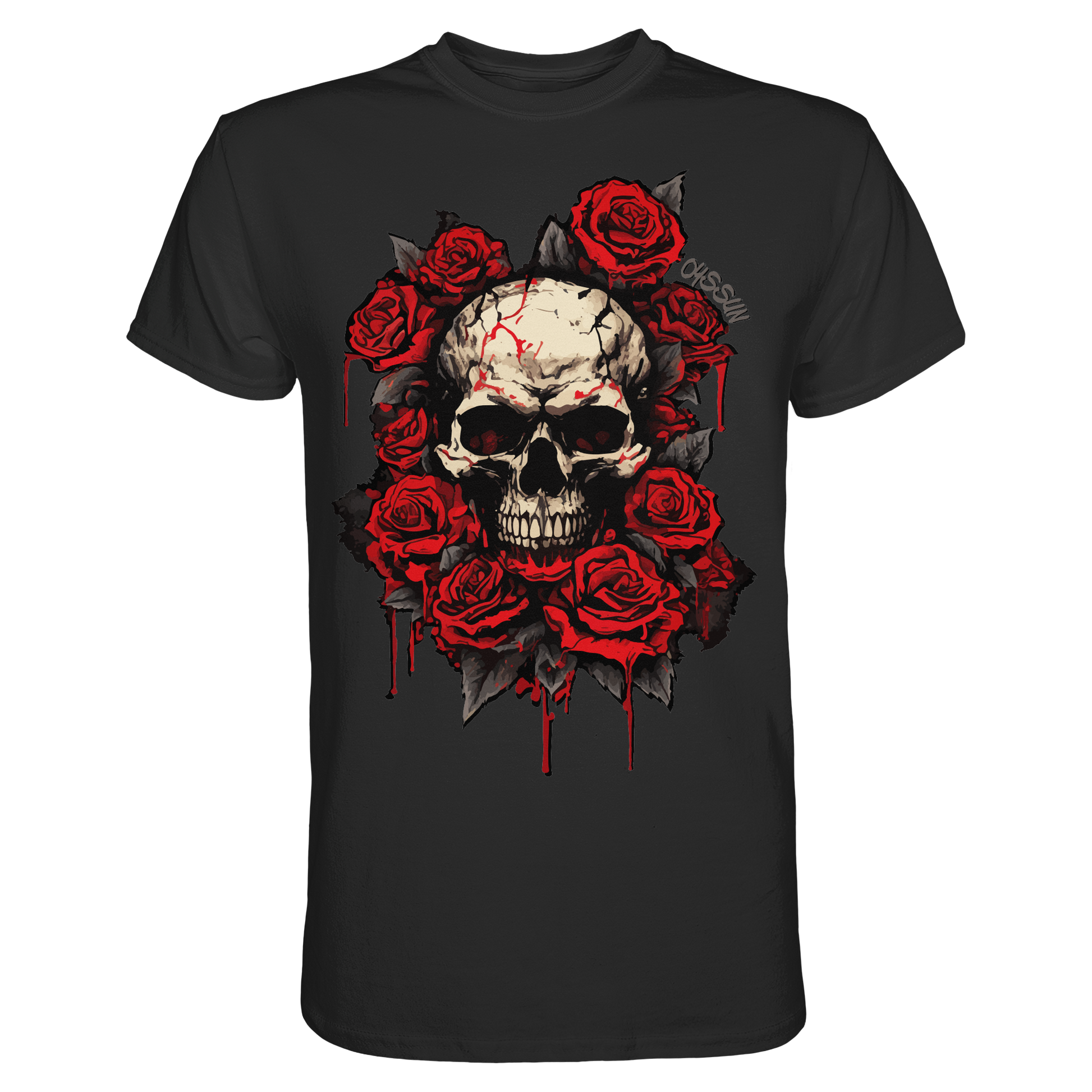 Totenkopf mit Rosen  - Premium Shirt - Oyssun